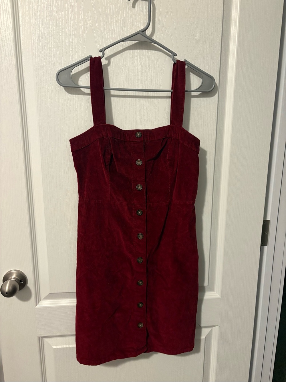 Hollister Burgundy Button-Front Mini Dress